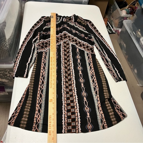 Free People Stella Graphic Print Mini Dress Black Combo Size Small O2 - Picture 3 of 7